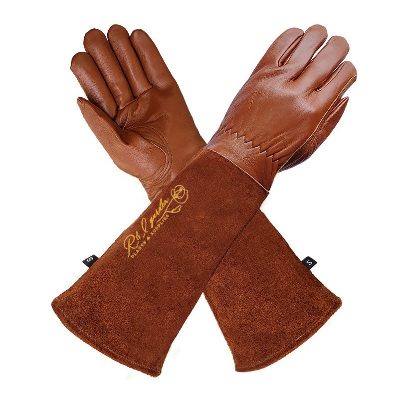 Rose Pruning Gloves for Men and Women - Thorn Proof Goatskin Leather Gardening Gloves with Gauntlet